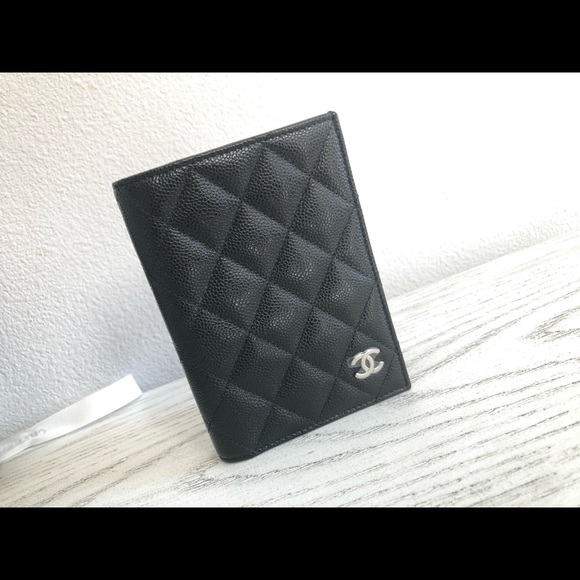 Bnib Chanel passport card wallet black caviar shw - Picture 2 of 8